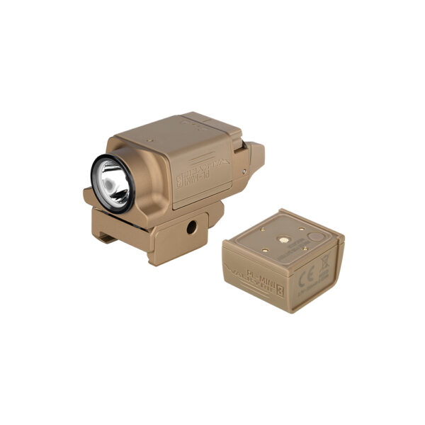 Linterna LED arma compacta PL-Mini 3 Valkyrie 600 lum Olight Imagen batería extraíble desert