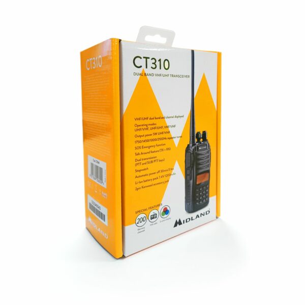 Radio CT310 Dual Band UHF VHF Midland imagen secundaria caja