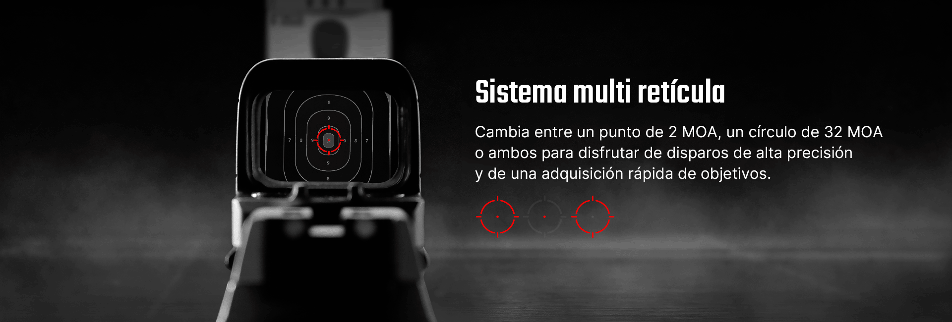 Visor de punto rojo compacto multi retícula con batería extraíble Osight SE multi reticula
