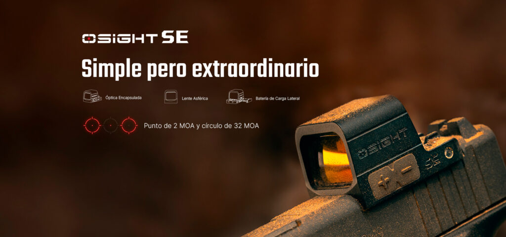 Visor de punto rojo compacto multi retícula con batería extraíble Osight SE portada