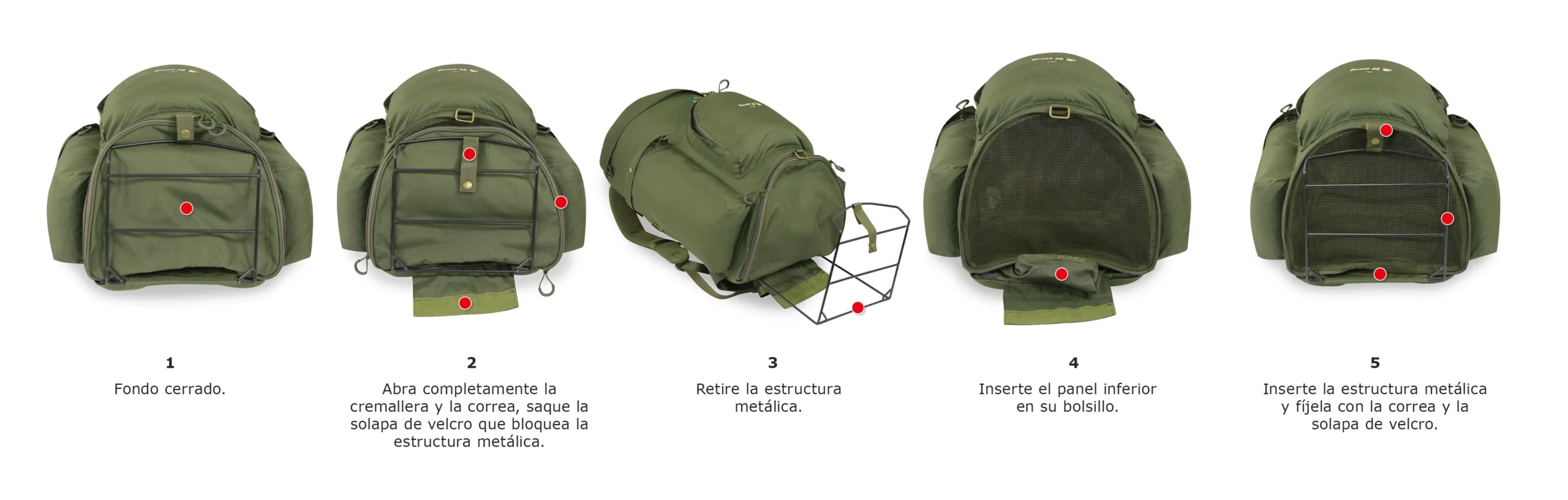 Mochila recogida setas Marsupio Forest 50 Pro funcionamiento