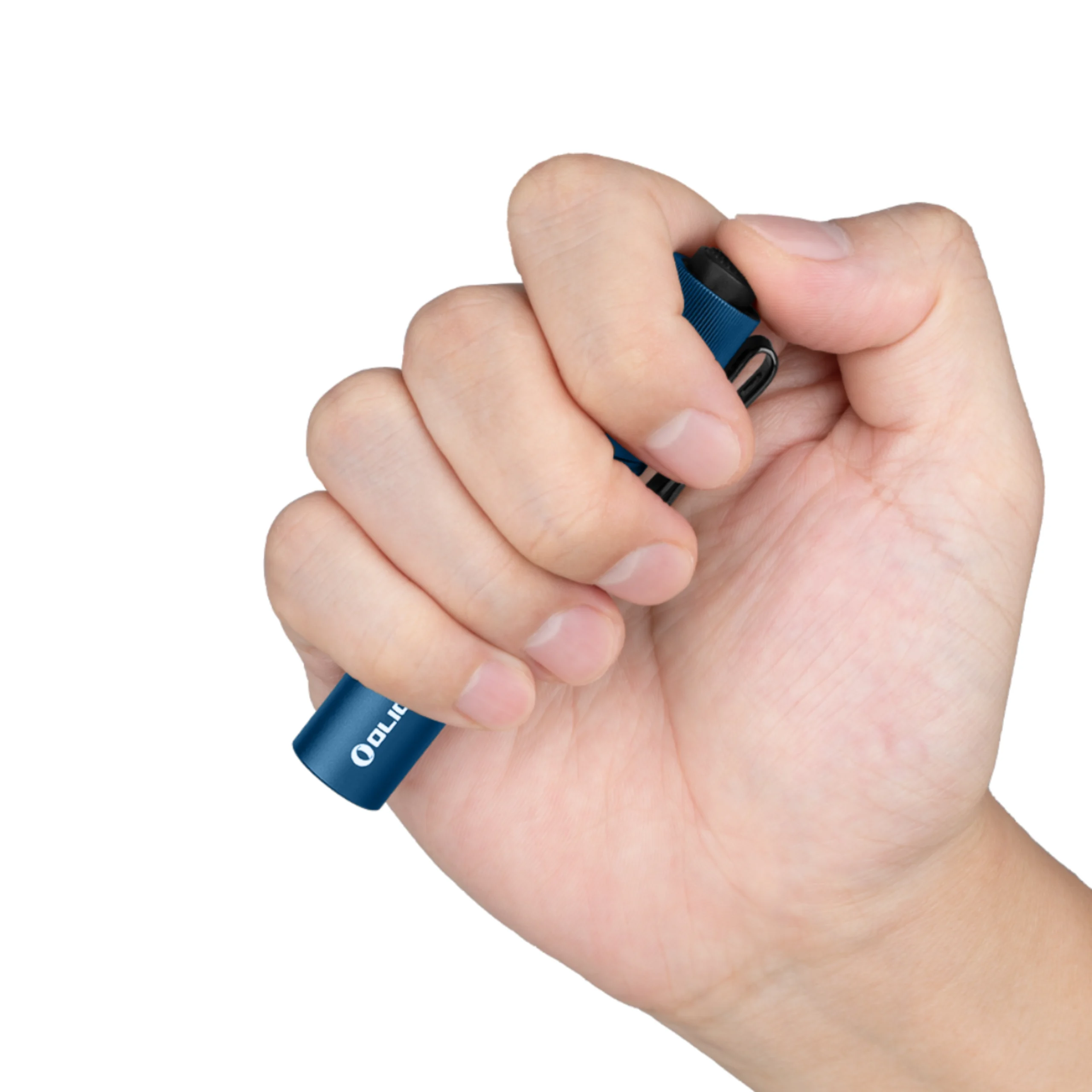 Linterna EDC Olight i3T 2 azul medianoche imagen mano