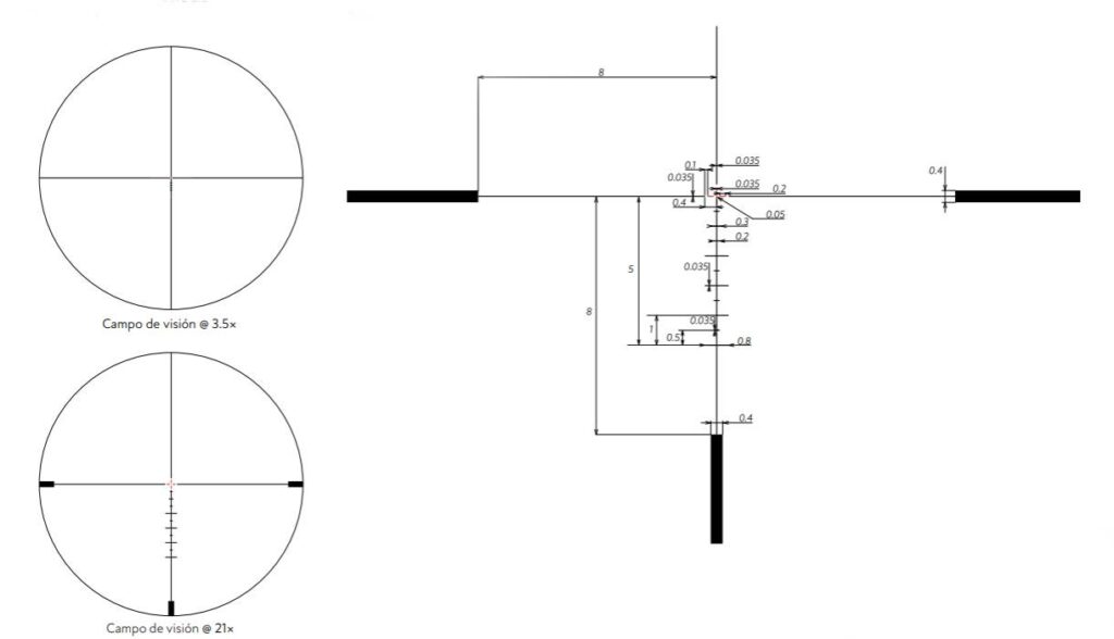 visor Delta Javelin 3.5-21x50 imagen reticula 4A 2B