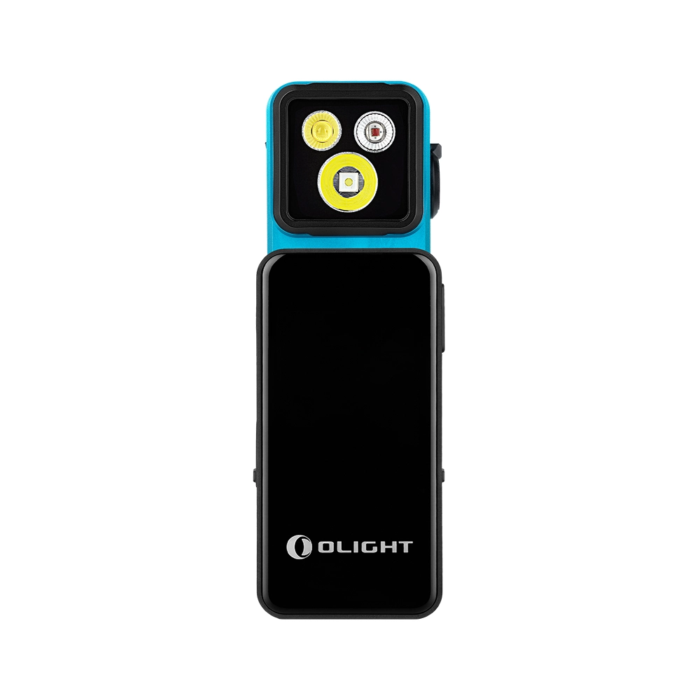 Linterna articulada UV Olight Oclip 2 Pro Premium Azul base imagen frontal