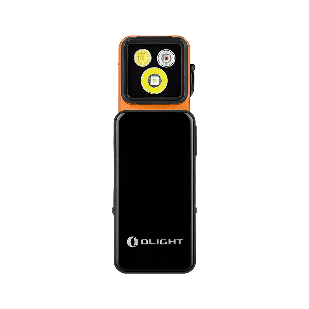 Linterna articulada UV Olight Oclip 2 Pro Premium Naranja base imagen frontal