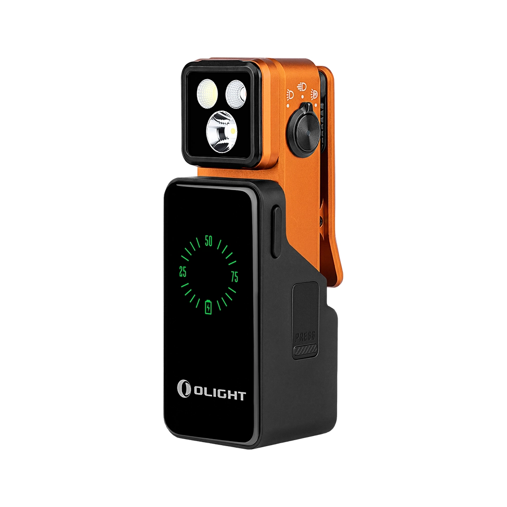 Linterna articulada UV Olight Oclip 2 Pro Premium Naranja base imagen secundaria