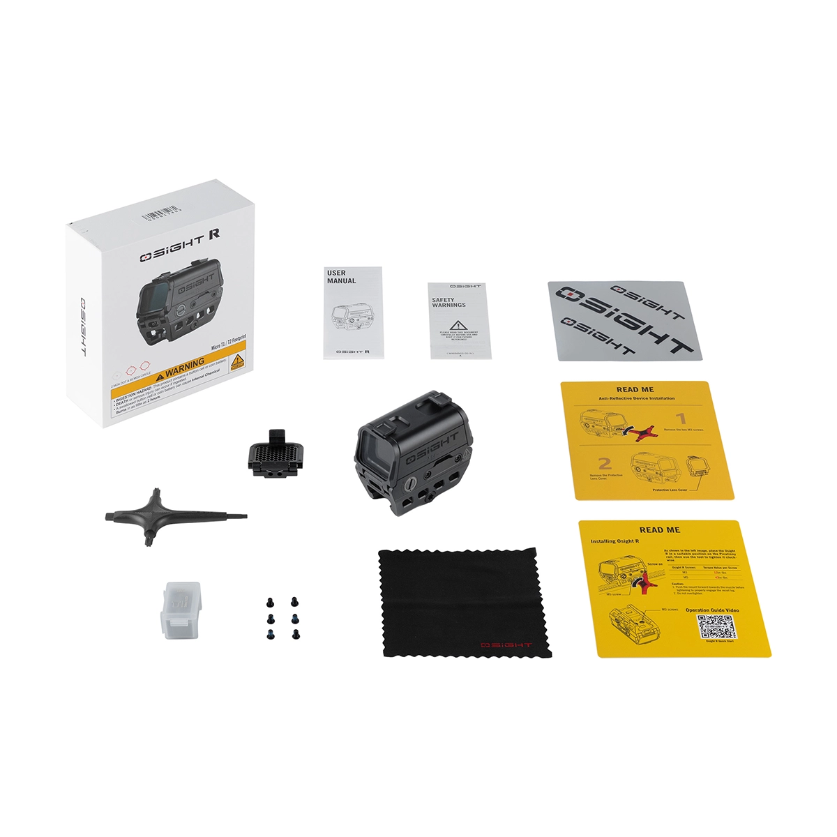 Visor de punto rojo Osight R multirreticula imagen contenido caja
